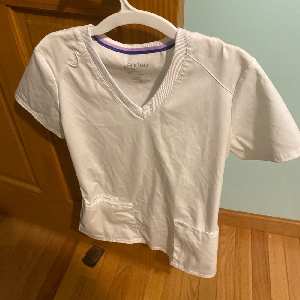 Landau White Scrub Set